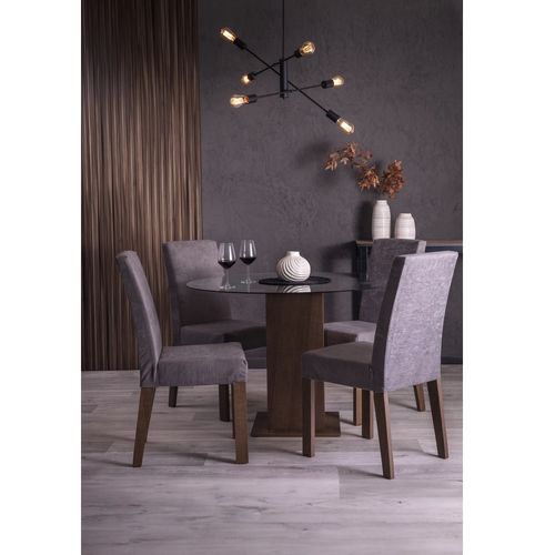 Comedor Natale 4S Vidrio 110X110X76 Cm