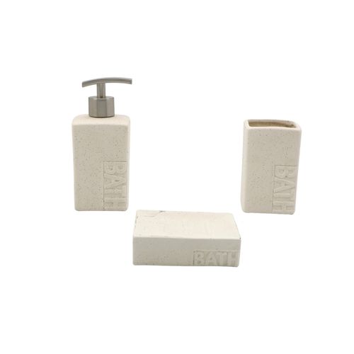 Accesorios baño Granito beige 3 piezas Cotidiana