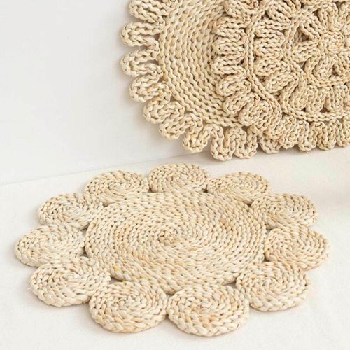 Individual Yute Flor Blanco 38 Cm Dansk