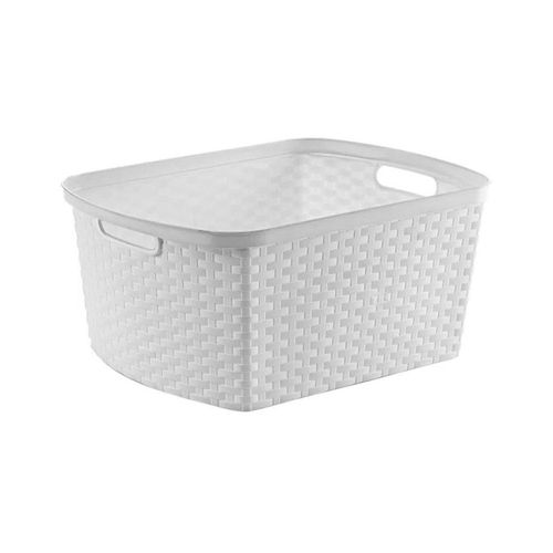 Caja Organizadora Ratan Blanca Con Tapa 15 L Star Company