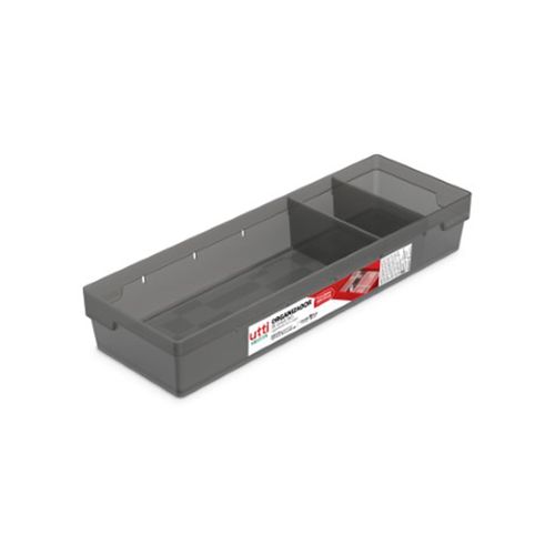 Organizador Plastico Con Divisor Gris 35X15 Cm