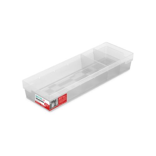 Organizador Plastico Con Divisor Blanco 35X15 Cm