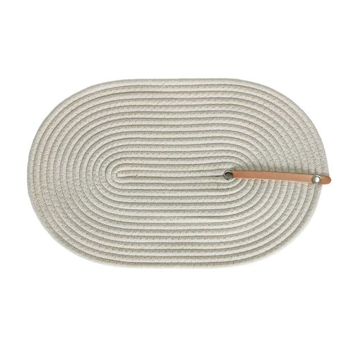 Individual Hilo Ovalado Crudo 37X24 Cm Elkas Deco