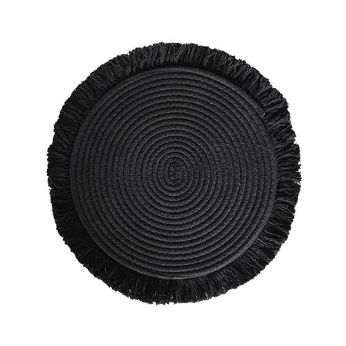 Individual Hilo Con Flecos Negro 34 Cm Elkas Deco