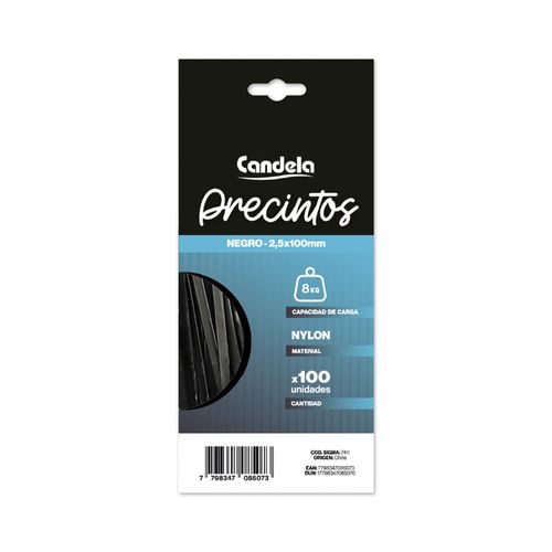 Precinto Negro 2.5X100 Mm X 100 Un Candela