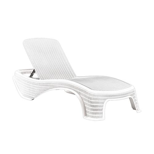 Reposera Rattan Dubai Blanco 197X38X40 Cm Garden Life