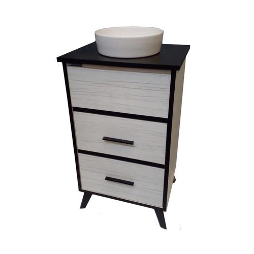 Vanitory 2 Cajones Patas Negras 50 Cm Faravelli