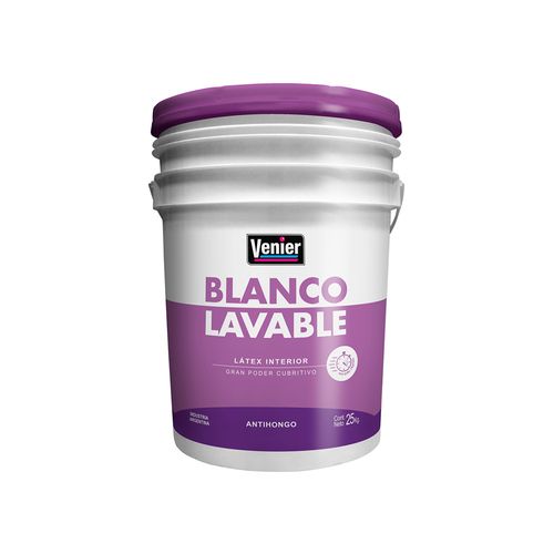 Latex Interior Lavable Blanco 25 Kg Venier