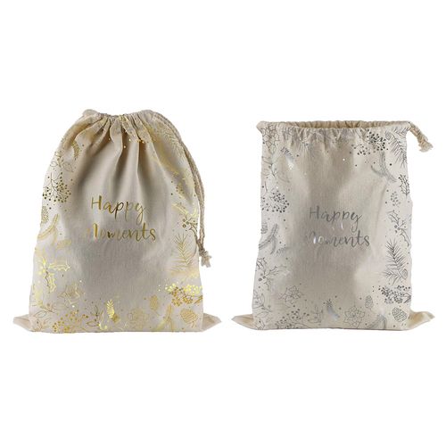 Bolsa Regalo Tusor Happy Dorado/Plateado  V.H.Fabrics