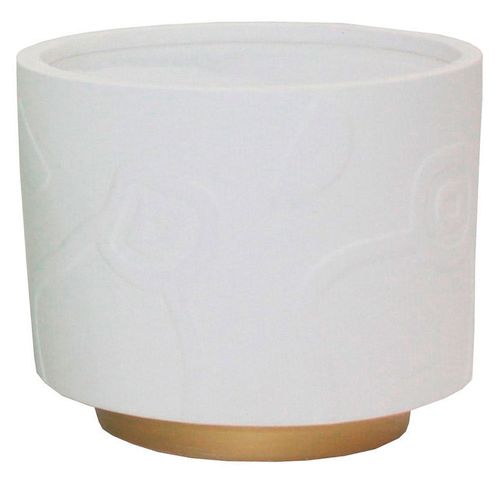 Maceta cerámica 12 cm Gold Chic blanco Outzen