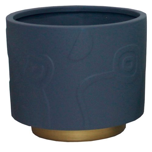 Maceta cerámica 12 cm Gold Chic gris oscuro Outzen