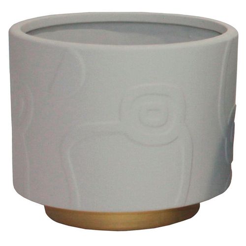 Maceta Cerámica Gold Chic Gris 12 Cm Outzen