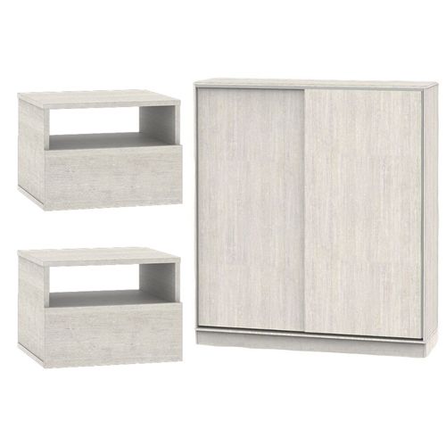 Combo Placard 2P 174X51X181Cm Venezia + Mesa De Luz Flotante 42X37X31 Venezia X2