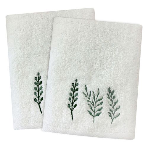 Toalla Mano 45X70 Cm + Toalla Baño 70X130 Cm Hojas Cotidiana