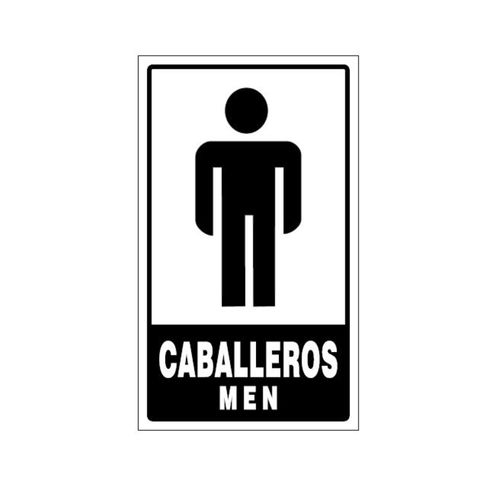 Cartel Autoadhesivo Baño Caballeros 10X17 Cm Randon