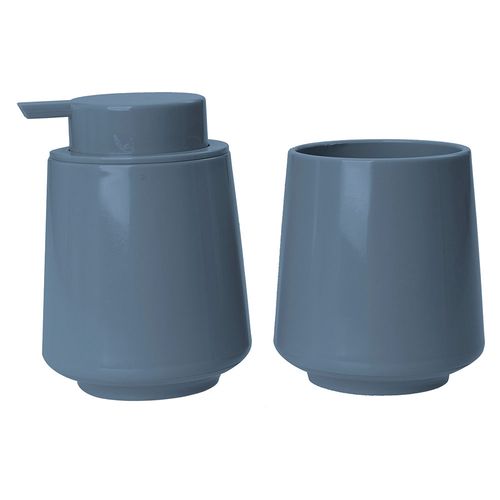 Set accesorios de baño 2 piezas azul piedra Cotidiana