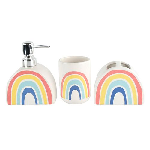 Accesorio Baño Arcoíris 3 Piezas Cotidiana