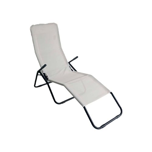 Reposera Metalica Curva Caño Txt Blanca Outzen