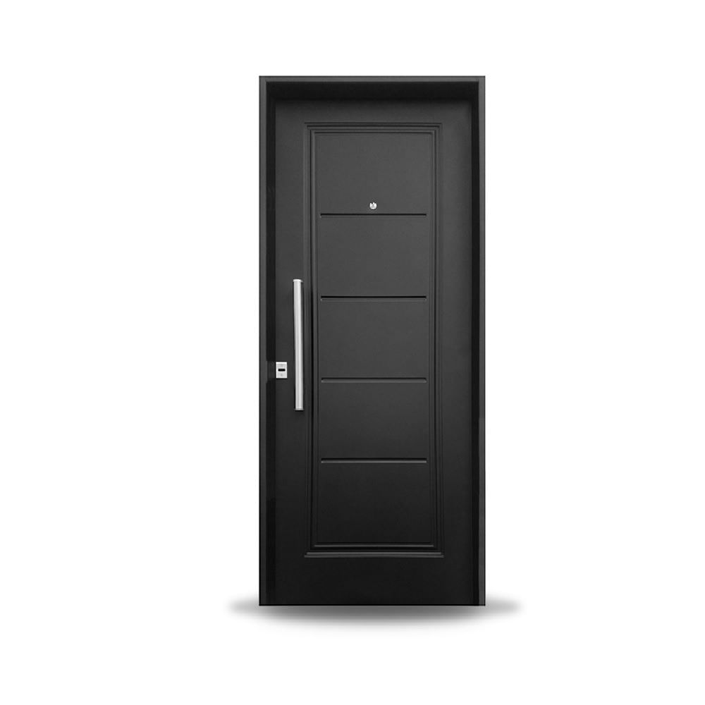 Puerta 80x200 Cm Chapa Negro Apertura Izquierda Negra Iny Barmetal