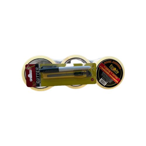 Pack 3 Cintas 48Mm X50M +Cutter+Marcador Silver Shadow