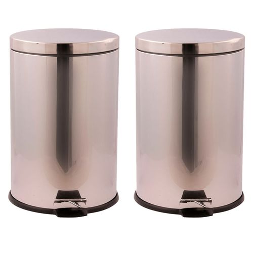 Pack 2 Basureros Con Pedal Metalico 7 L Cotidiana