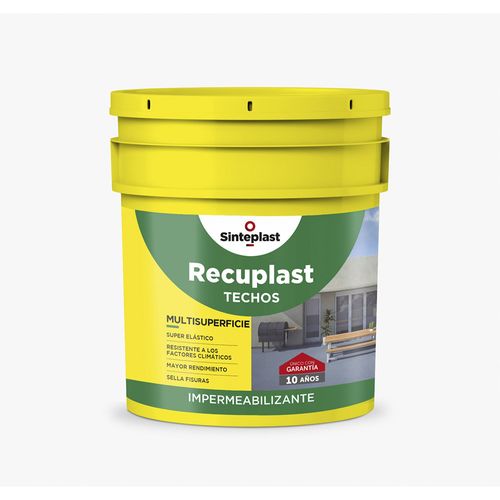 Pinturas Impermeabiliz Techos Blanco 12Kg - 8.57L Recuplast