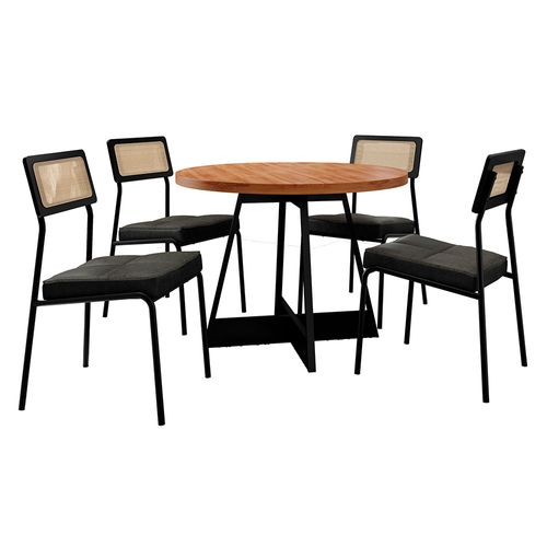 Juego de comedor 4 sillas Atrio 100x76.5 cm M+Design