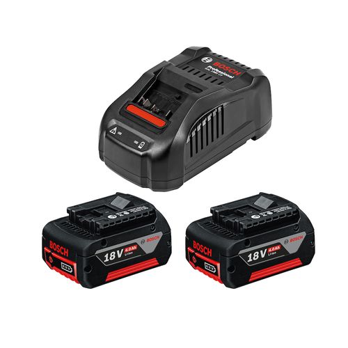 Kit Bosch con 2 Baterías GBA 18V 4,0 Ah y 1 cargador GAL 1880