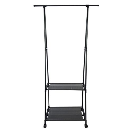 Barra ropa con repisa negro 156x84x48 cm Cotidiana