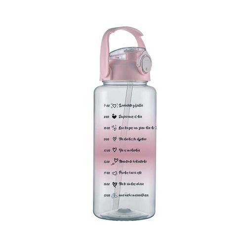 botella motivacional c/tapa rosa 2000ml
