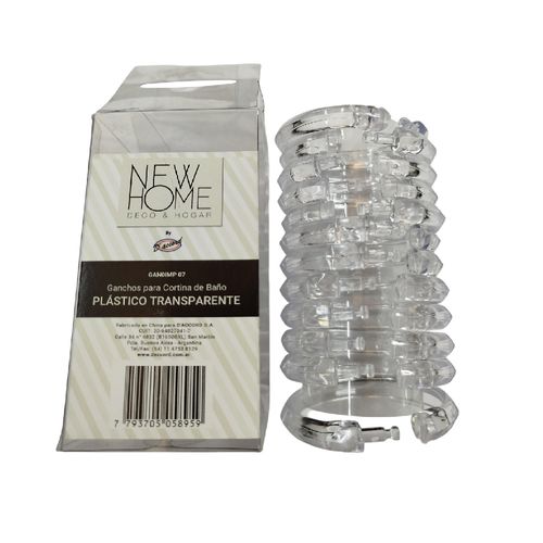 Ganchos De Cortina Plásticos X12 Transparentes Daccord