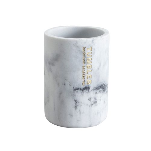 Vaso Poliresina Marmol Blanco Suka