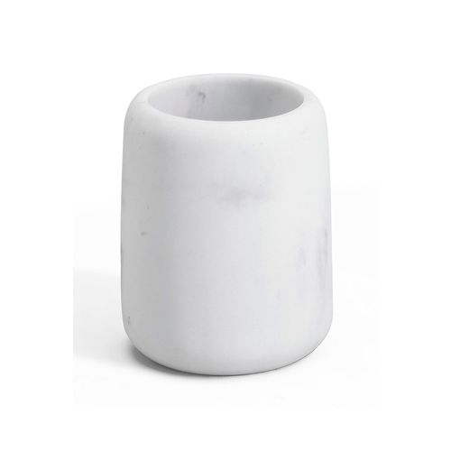 Vaso Poliresina Simil Marmol Blanco Suka