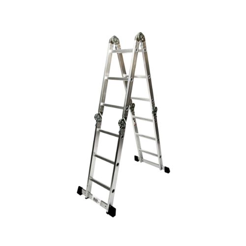 Escalera De Aluminio Articulada 8 Escalones Gris Broquel