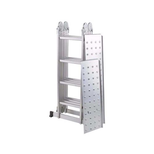 Escalera De Aluminio Con Plataforma 12 Esc Gris Gardex
