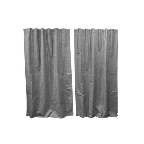 Set Cortinas X2 de Lino Gris Oscuro 140X210 Blanco Paris