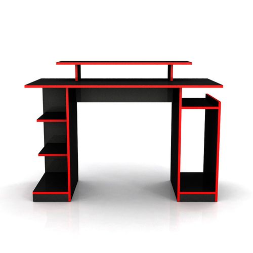 Escritorio Gamer Con Estante 120X55X76 Negro/Rojo Gacela