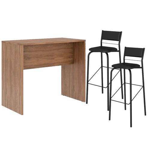 Mesa de bar 2 sillas madera Mulco 120x60x100 cm M+Design