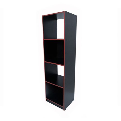 Biblioteca Gamer 40X35X151 Cm Negro Y Rojo Muebles Gacela