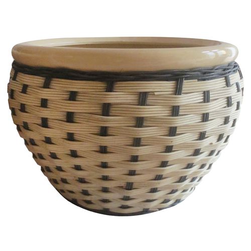 Maceta Cerámica Rattan Minh 31x22cm Outzen