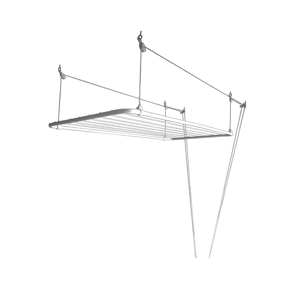 Tendedero de Ropa Techo 125x60 Cm Hierro Blanco Sabelcort