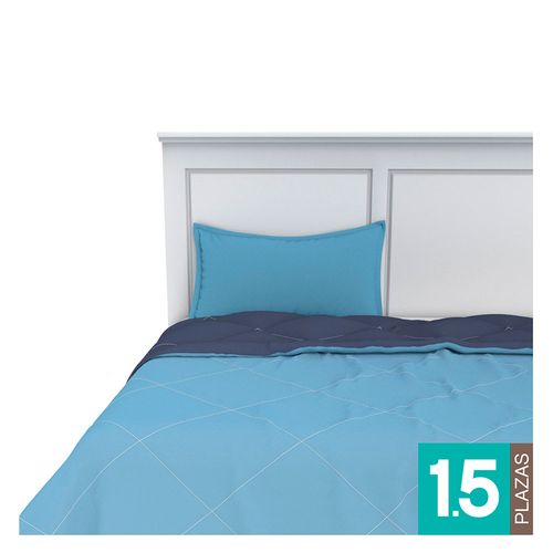 Plumón Bicolor azul 1.5 plazas Cotidiana