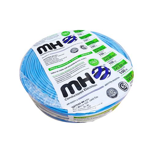 Cable Unipolar 1.50 Celeste X 50 M Industrias MH
