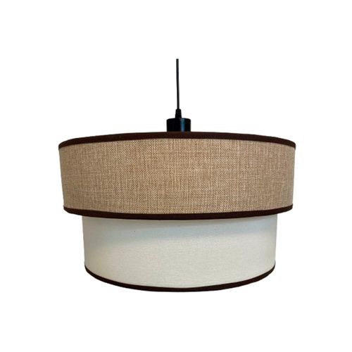 Colgante Tela Hozo 1 Luz E27 Lino 40X35X20 Cm Mon-Can