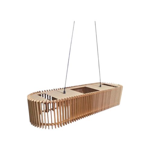 Colgante Owalo Neptuno Mdf 1 Luz E27 Marrón Elkas