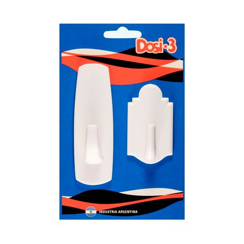 Percha Larga + Cuadrada Grande Alto Impacto Blanco Dosi 3