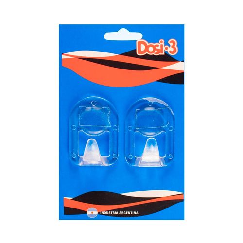 Percha Capilla Mediano X 2 Cristal Transparente Dosi 3