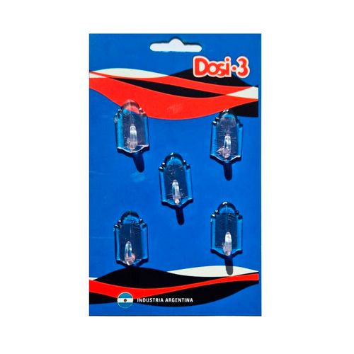Percha Mini Anzuelo Cristal X 5 Transparente Dosi 3