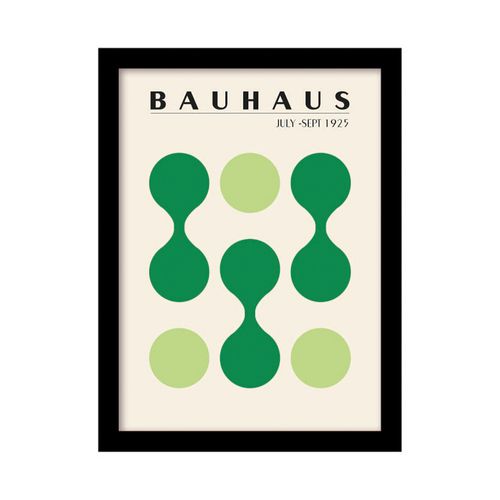 Cuadro Bauhaus Con Canvas Verde 30X40 Cm Negro Tierra Nativa