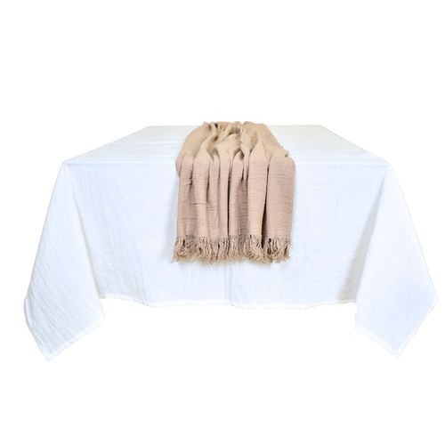 Camino De Mesa Atenas Beige 0,40X1,50 M Blanco Paris